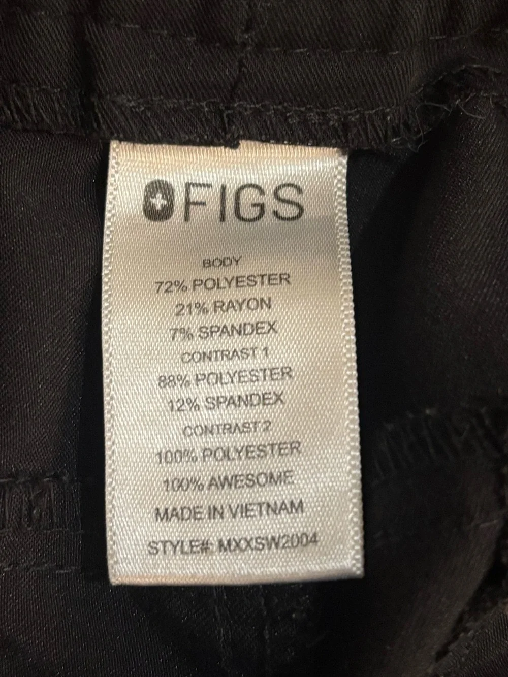 FIGS Tansen Jogger Scrub Pants Mens Large Black Healthcare